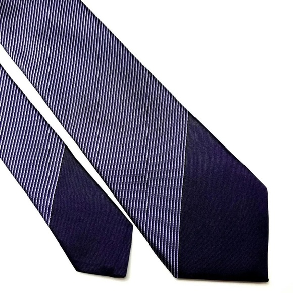 Calibrate Purple Stripped 100% Silk Men’s Neck Tie - Picture 1 of 6